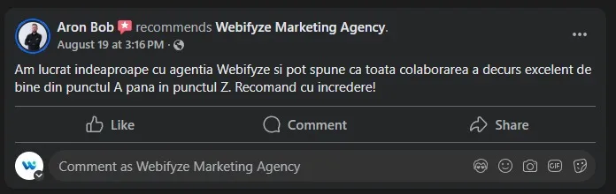 Recenzie Facebook, Aron Bob